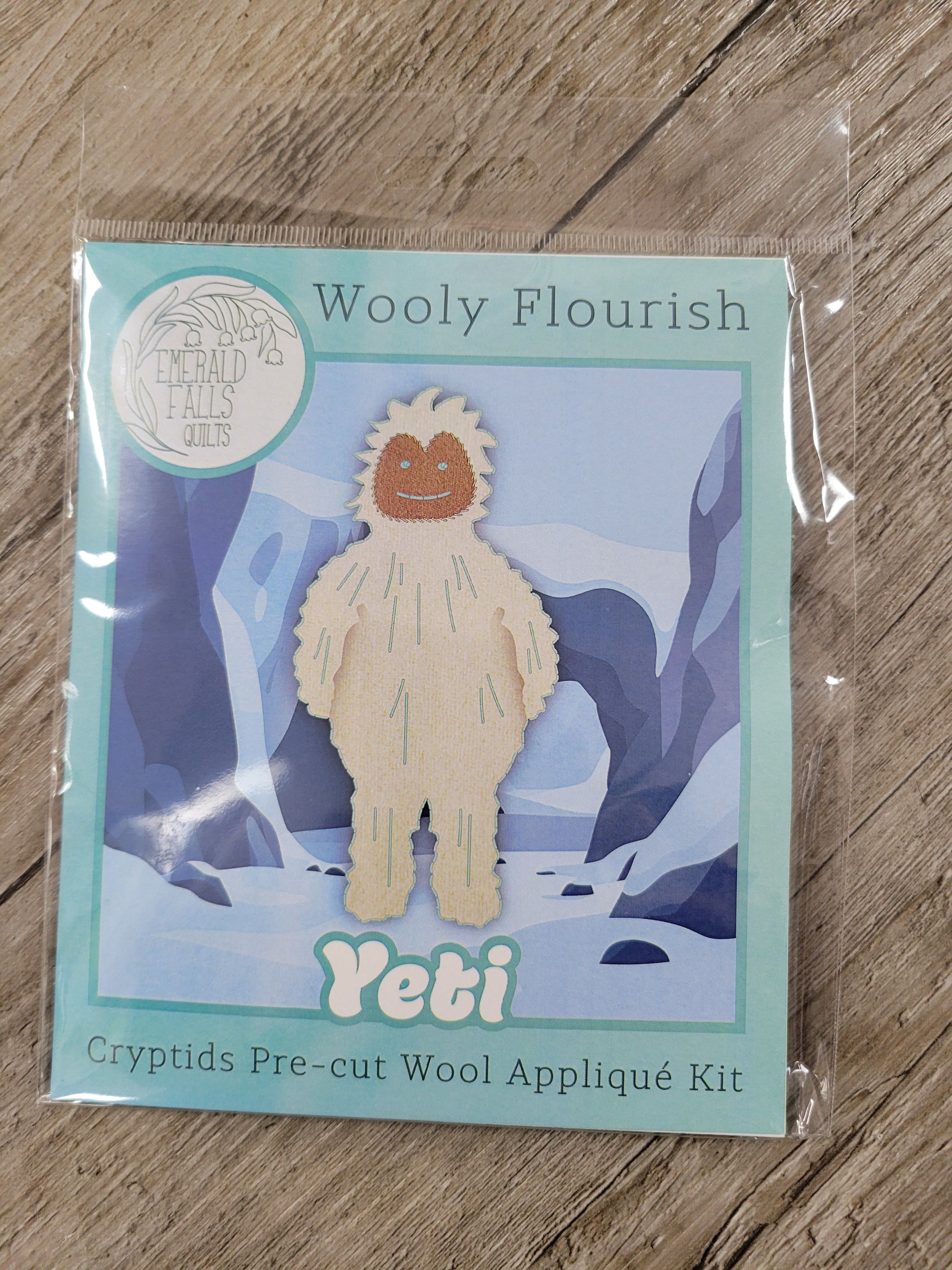 Wooly Flourish Cryptids Yeti Wool Applique Kit by Lynn Christiansen - WFYETI