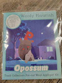 Wooly Flourish Trash Collectors Opossum Wool Applique Kit by Lynn Christiansen - WFOPOSSUM