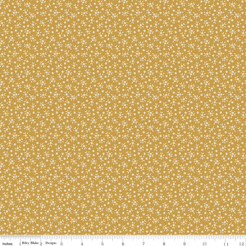 Worth Repeating Quilt Fabric - Ditsy in Gold - C18266-GOLD
