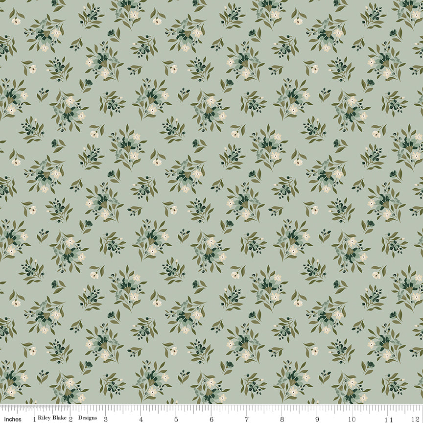 Worth Repeating Quilt Fabric - Floral in Laurel - C18261-LAUREL