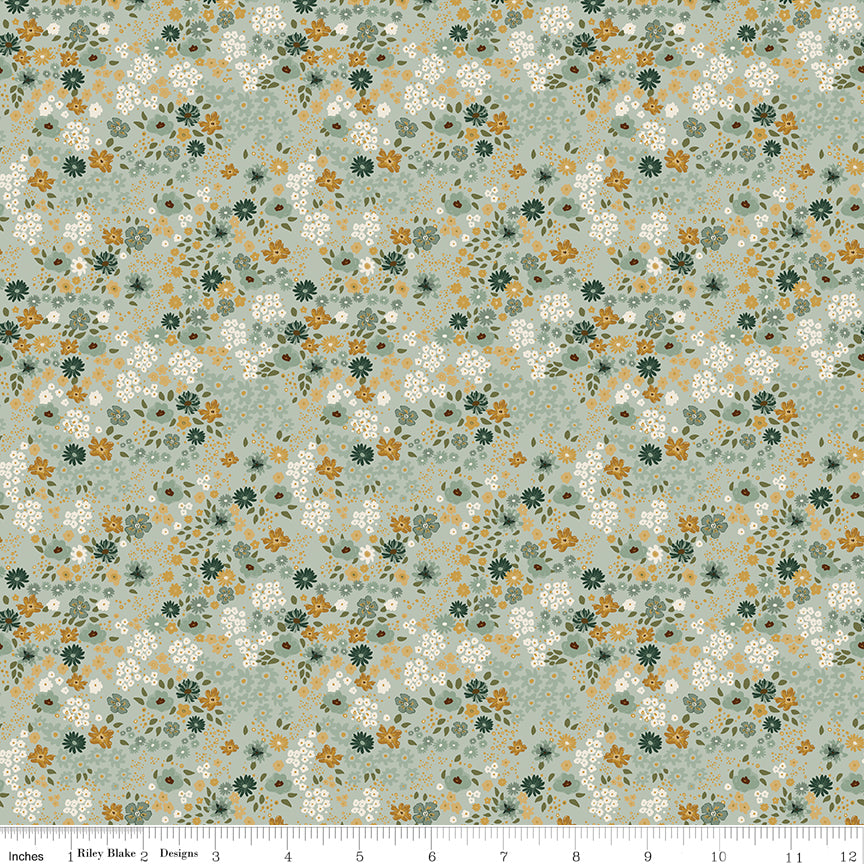Worth Repeating Quilt Fabric - Flower Garden in Laurel - C18262-LAUREL
