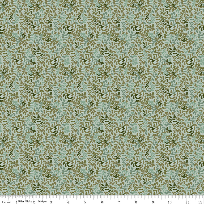 Worth Repeating Quilt Fabric - Leaves in Laurel - C18263-LAUREL