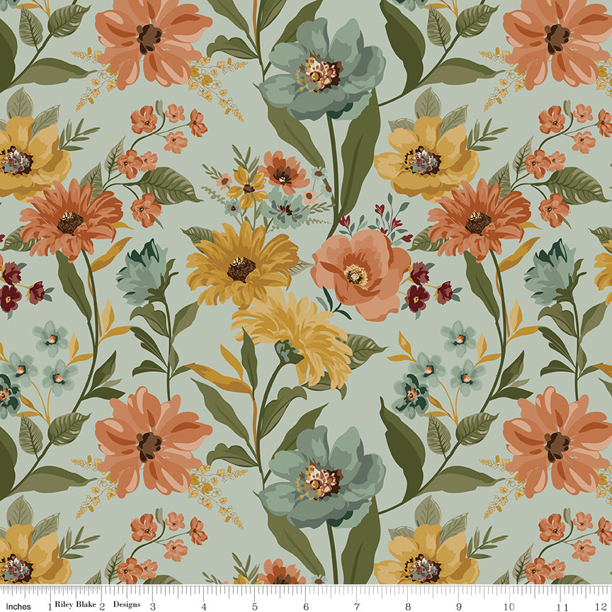 Worth Repeating Quilt Fabric - Main Floral in Laurel/Multi - C18260-LAUREL