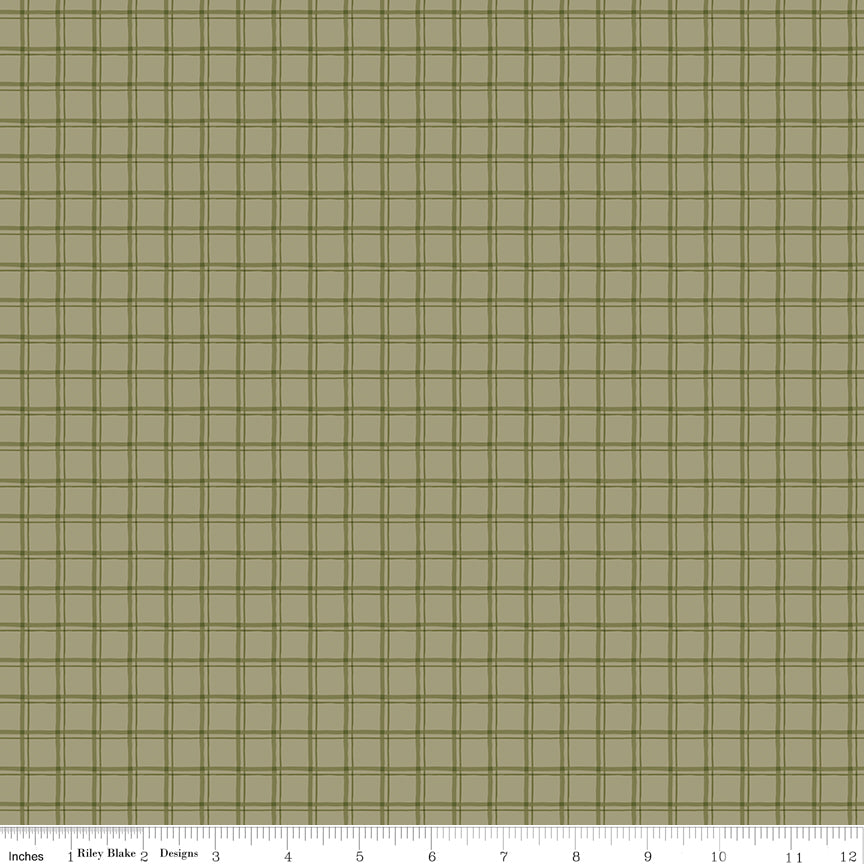 Worth Repeating Quilt Fabric - Plaid in Willow - C18265-WILLOW