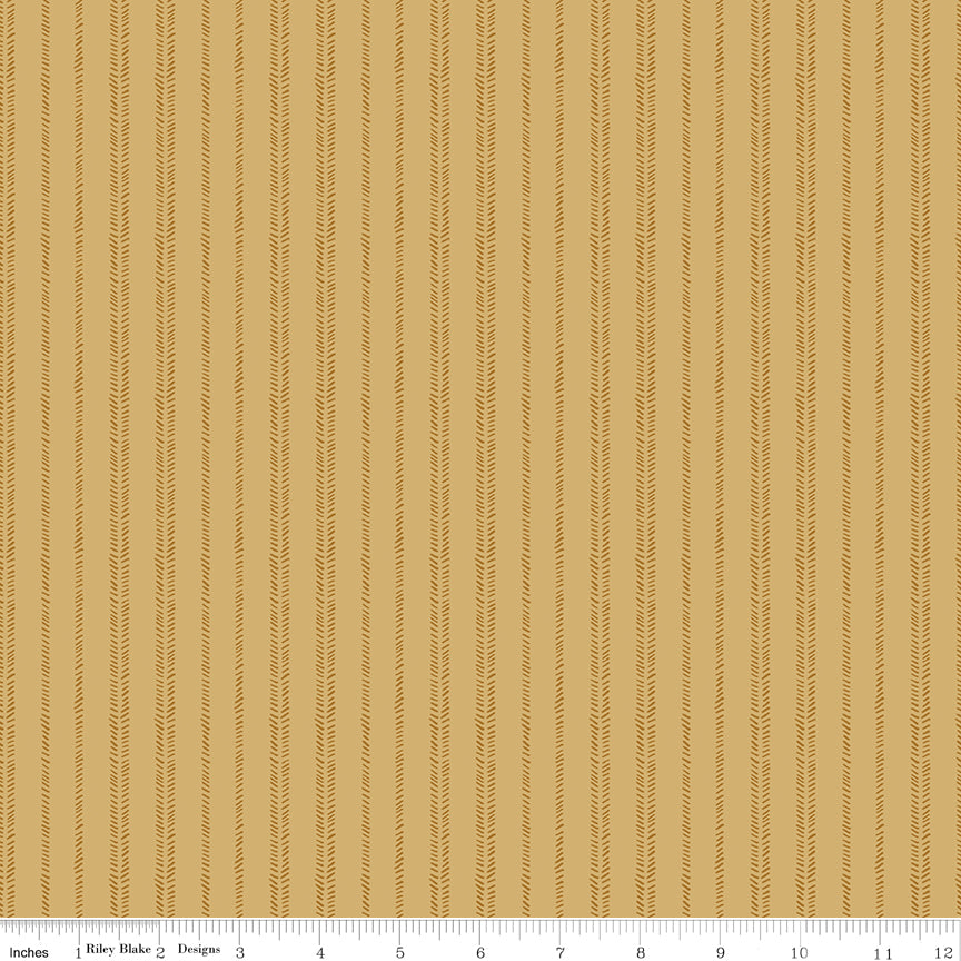 Worth Repeating Quilt Fabric - Stripes in Gold - C18264-GOLD