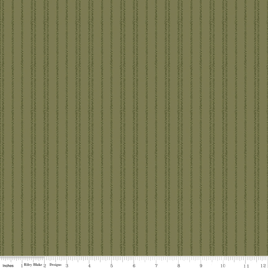 Worth Repeating Quilt Fabric - Stripes in Green - C18264-GREEN