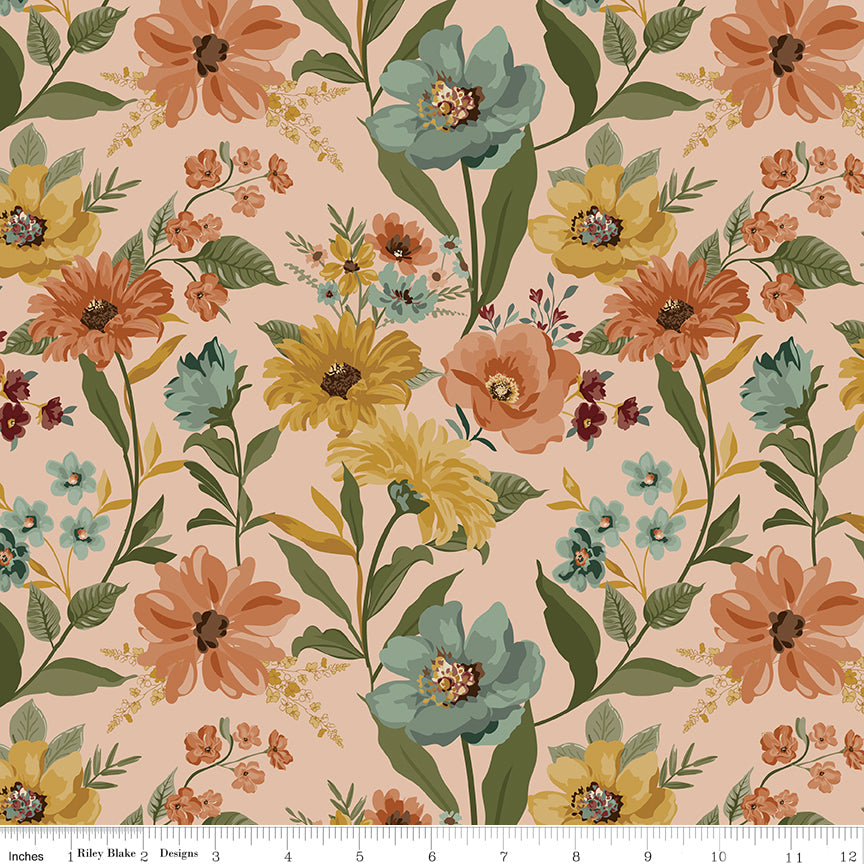 Worth Repeating Quilt Fabric - Main Floral in Blush/Multi - C18260-BLUSH