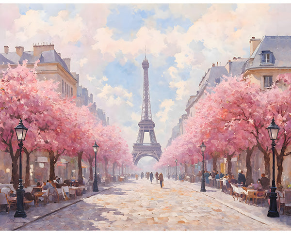 P446 - Bonjour Belle Quilt Fabric - Paris in Cotton Candy - X5722-480 COTTON CANDY - SOLD AS A 26.25" PANEL