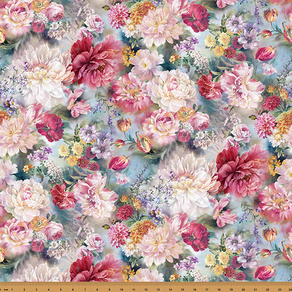 Bonjour Belle Quilt Fabric - Flowers in Spring - X5724-145-SPRING