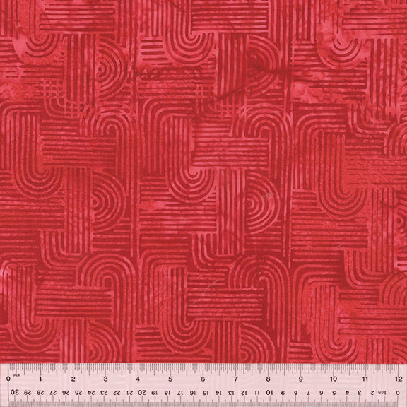 Zen Garden Batik Quilt Fabric - Zen Garden in Passion Red - 862Q-4