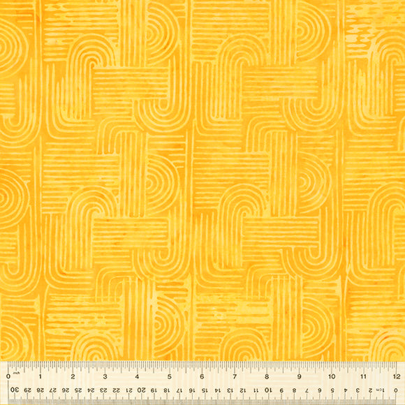 Zen Garden Batik Quilt Fabric - Zen Garden in Happy Yellow - 862Q-7