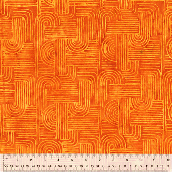 Zen Garden Batik Quilt Fabric - Zen Garden in Jubilant Orange - 862Q-6