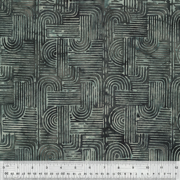 Zen Garden Batik Quilt Fabric - Zen Garden in Reflection Gray - 862Q-19