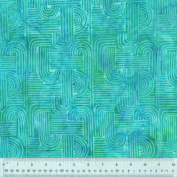 Zen Garden Batik Quilt Fabric - Zen Garden in Serenity Aqua - 862Q-12