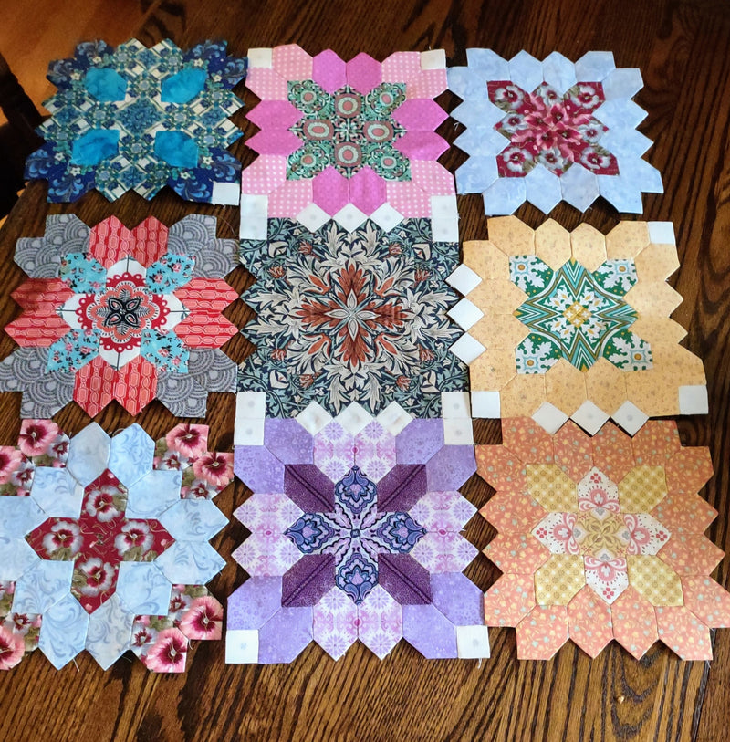 English Paper Piecing-Patchwork of the Crosses with Marnet