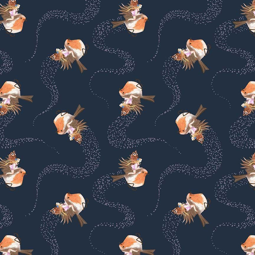 Fairy Solstice Quilt Fabric - Robin in Iris - STELLA-DRR3361-IRIS