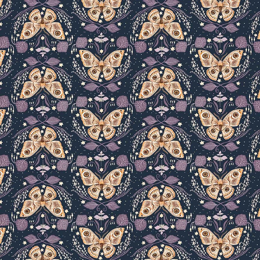Fairy Solstice Quilt Fabric - Butterfly in Iris - STELLA-DRR3362-IRIS
