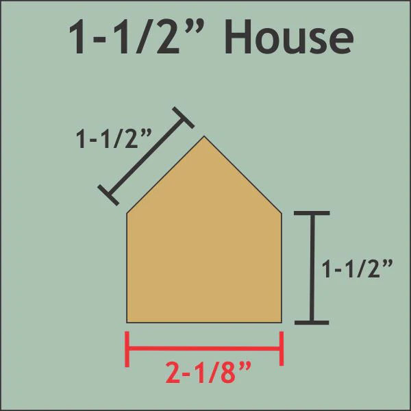 1 1/2" House Papers by Paper Pieces - 36 ct - HOUSE218X150