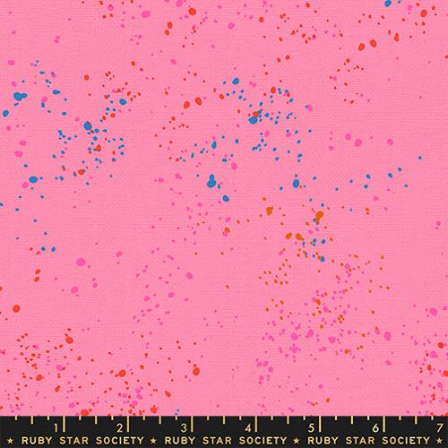 2 yard cut: Speckled Canvas COTTON/LINEN CANVAS Fabric by Ruby Star Society - Flamingo (pink) - RS1117 123L