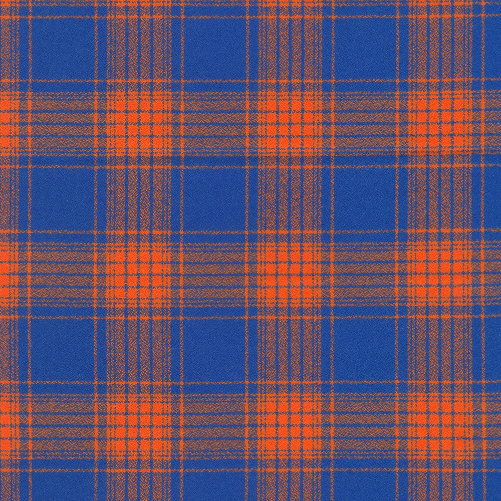 Mammoth Flannel Game Day Quilt Fabric - Royal Blue Plaid (Blue/Orange) - SRKF-24169-313 ROYAL BLUE