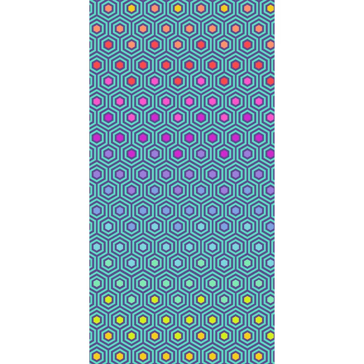 Tula's True Colors 108" Wide Rainbow Hexy XL - QBTP012.PEACOCK