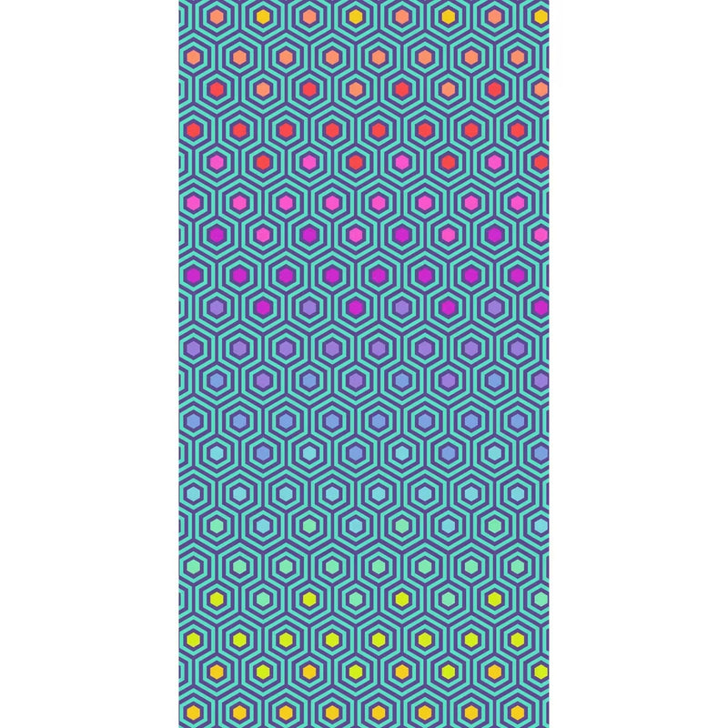 Tula's True Colors 108" Wide Rainbow Hexy XL - QBTP012.PEACOCK
