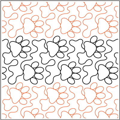 Longarm Pattern (not for sale): Puppy Paws