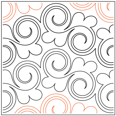 Longarm Pattern (not for sale): Twisted Feather and Curl