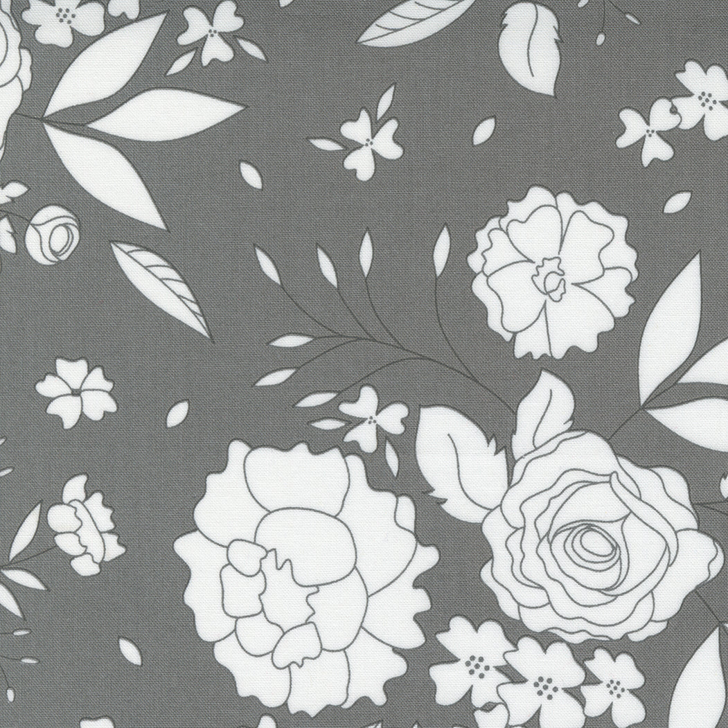 108" Beautiful Day Quilt Fabric - Blooms in Slate Gray - 108000 24