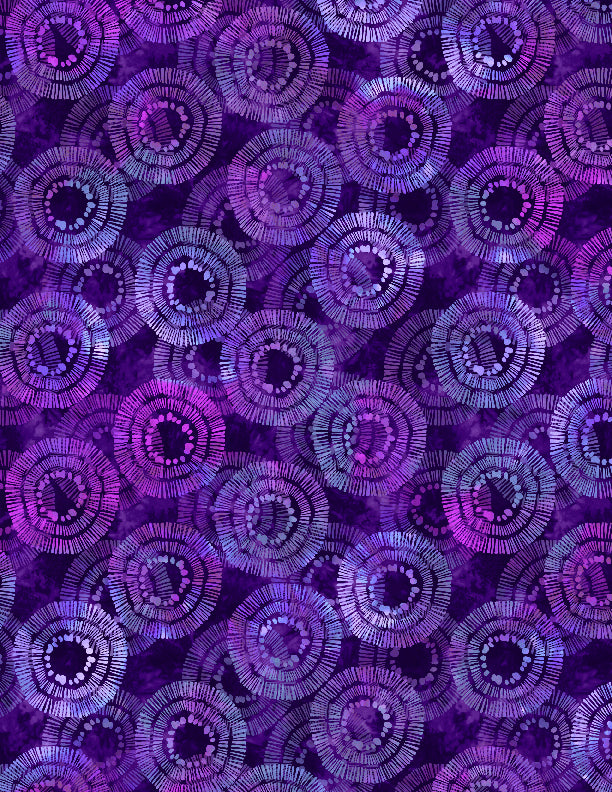108" Circle Burst Quilt Backing Fabric - Purple - 3030 2122 154