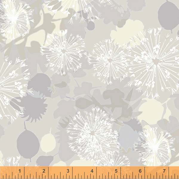 108" Floret Quilt Backing Fabric - Noble Light Gray - 52902W-1DES