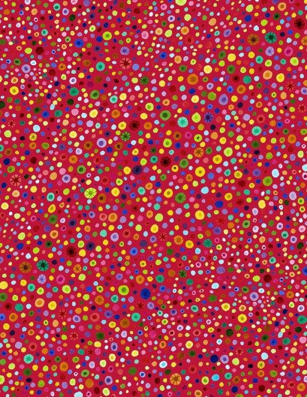 108" Glass Beads Quilt Fabric - Red/Multi - 3031-6827-353