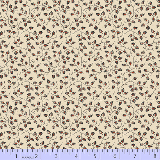 108" Hill Country Heritage Quilt Backing Fabric - Small Vines on Cream - R36 0748 0142