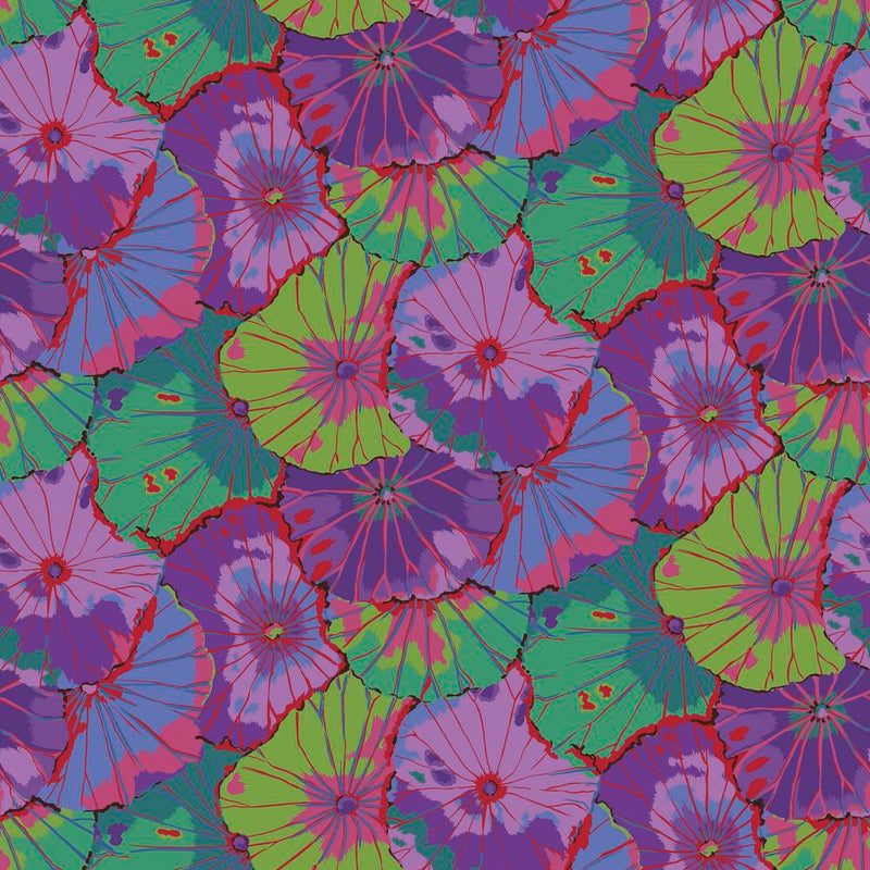 108" Kaffe Fassett February 2021 Quilt Backing Fabric - Lotus Leaf Wide Back in Purple - QBGP007.PURPLE
