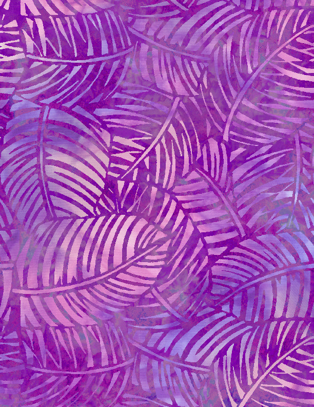 108" Palm Leaves Quilt Backing Fabric - Purple - 1054 2087 648