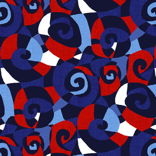 108" Sonia Quilt Backing Fabric - Navy Blue/Red - 5018-78