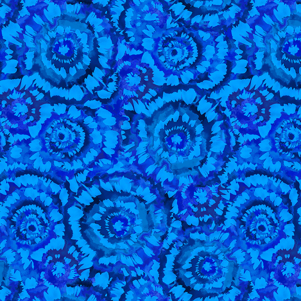 108" Spin Art Quilt Backing Fabric - Sapphire Blue - 5401-77