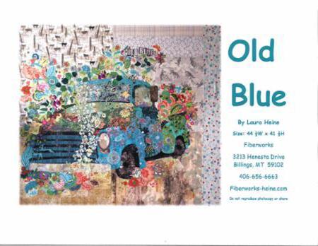 Old Blue Collage Quilt Pattern (Pickup Truck) by Laura Heine -  LHFW OB30