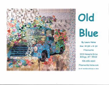 Old Blue Collage Quilt Pattern (Pickup Truck) by Laura Heine -  LHFW OB30