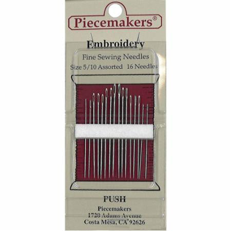 Embroidery Needles - 16 ct, size 5/10 assorted - 12E510