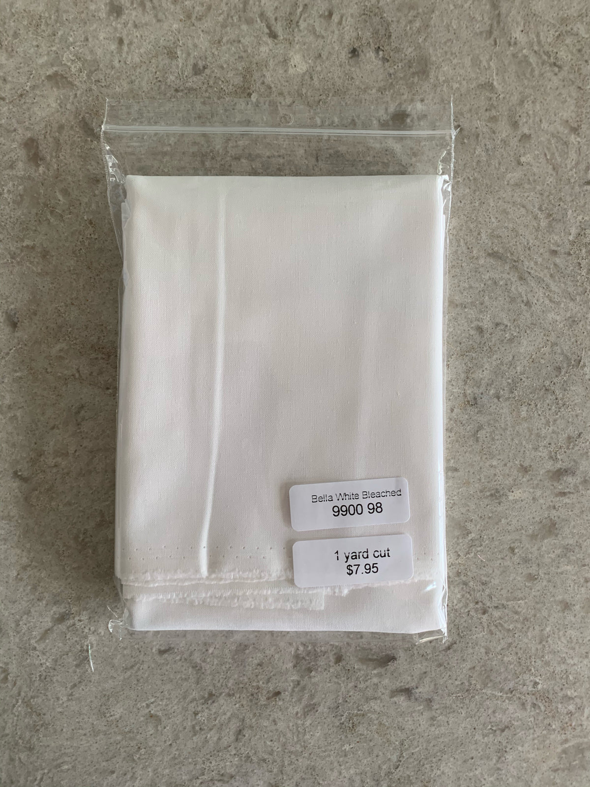 LKG: 1 Yard Precut - Bella Solids in White Bleached 9900 98