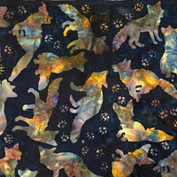 At the Retreat at Lake Gaston: 1 Yard Precut Exclusive "Drew's Foxes" Custom Bali Batik Quilt Fabric - T2457-128