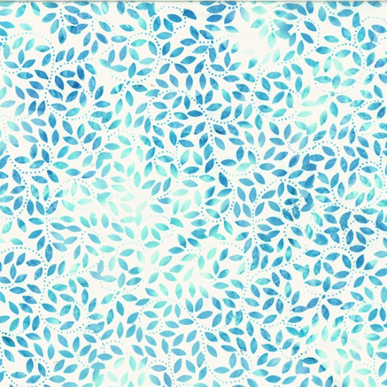 2023 Hoffman Challenge Bali Batik Quilt Fabric - Dotty Swirl in Tahiti White/Aqua - U2500-254