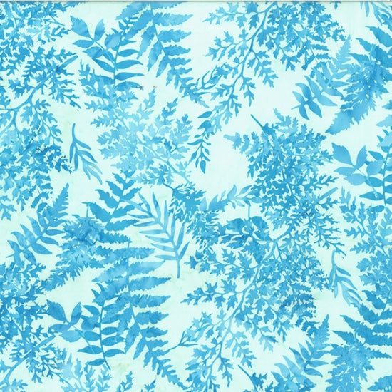 2023 Hoffman Challenge Bali Batik Quilt Fabric - Fern in French Blue/Aqua - U2489-F7