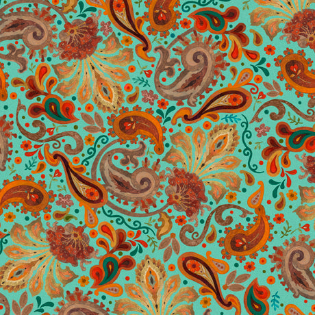 Owl Arabesque Quilt Fabric - Paisley in Late Summer - 1649 28584 Q