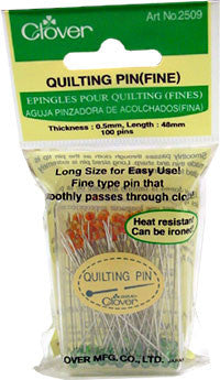 100 Quilting Pins, Fine, 48 mm long (1.6" long) - 2509cv