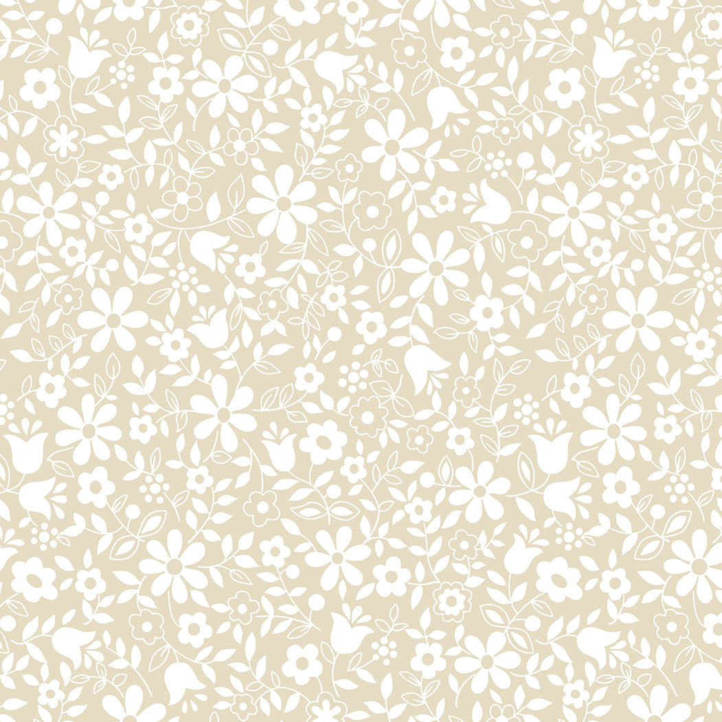 Moda Whispers - Flower Patch in Natural - 33557 12
