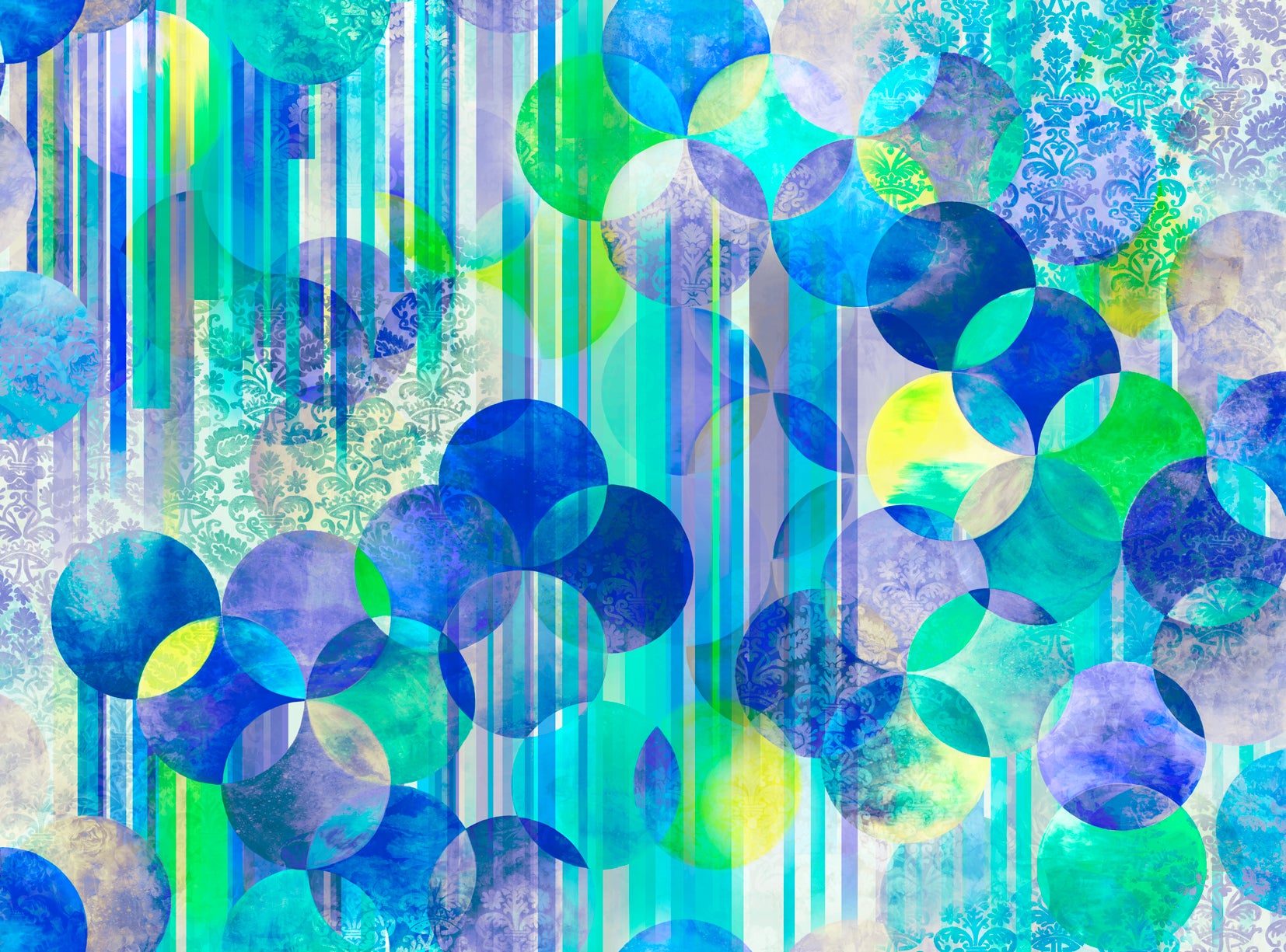 Gradients Parfait Quilt Fabric - Rainbow Bubbles in Blue Raspberry  - 33643 - 13