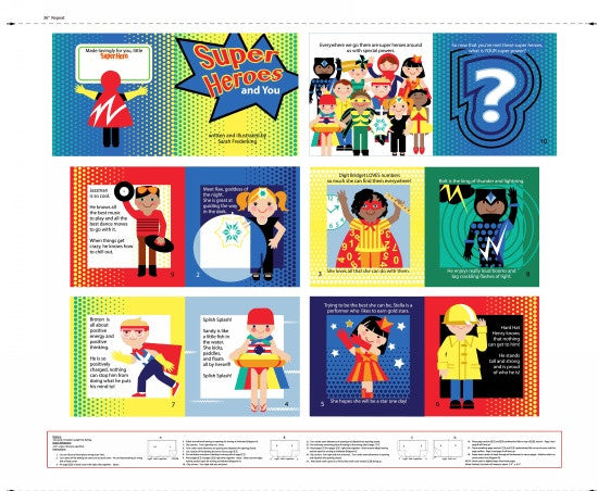 Super Heroes - Book Panel - 3870P-87 - SOLD AS A 36" PANEL