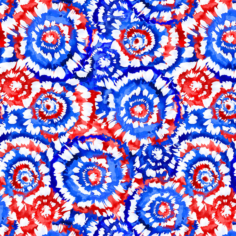 108" Spin Art Quilt Backing Fabric - Patriotic Red/White/Blue - 5401-78